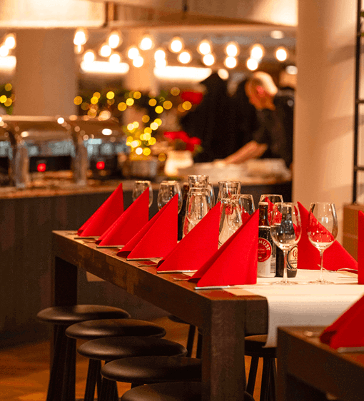 Dukat för julbord i restaurang