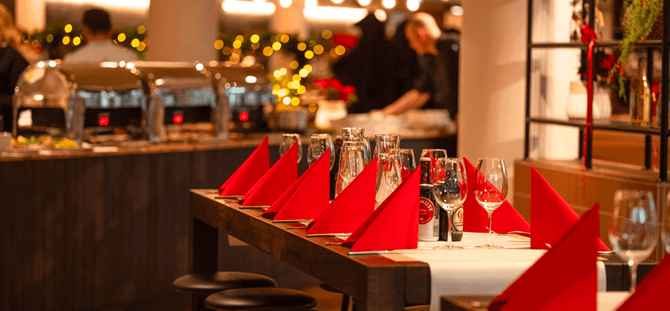 Dukat för julbord i restaurang