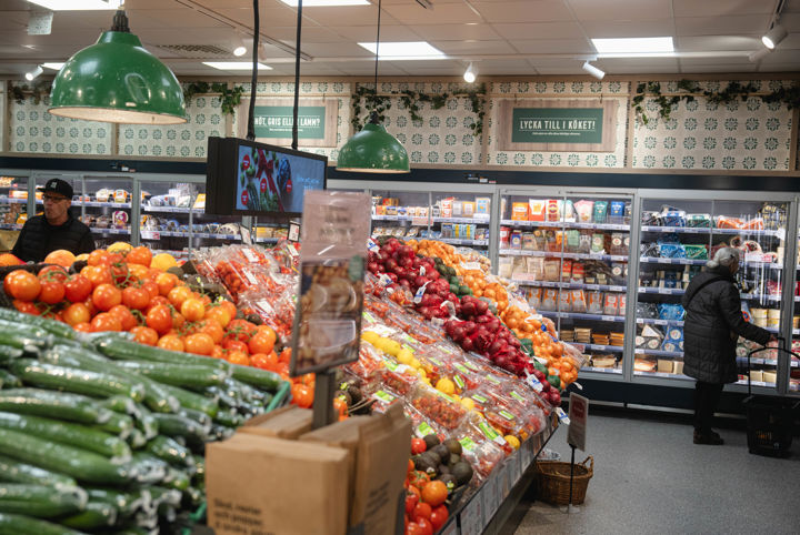 Grönsaksavdelning i en matbutik