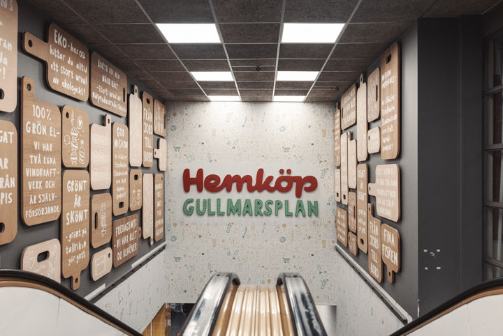 Rulltrappa ner till Hemköp Gullmarsplan