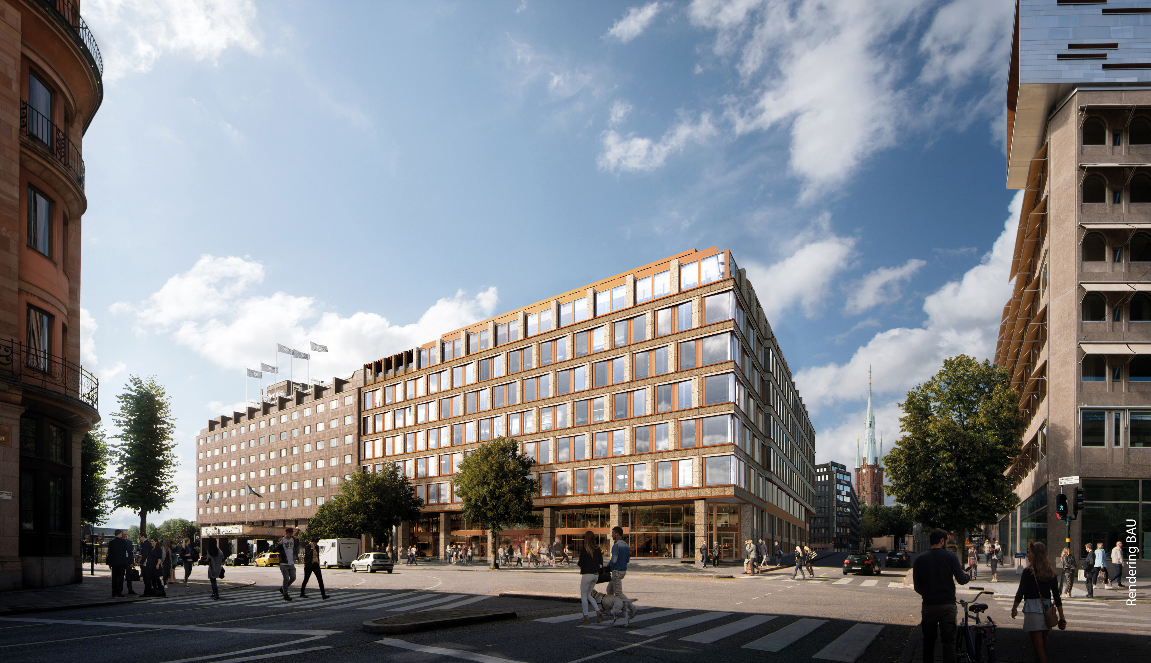 Husfasad på mötesanläggning på Tegelbacken i Stockholm