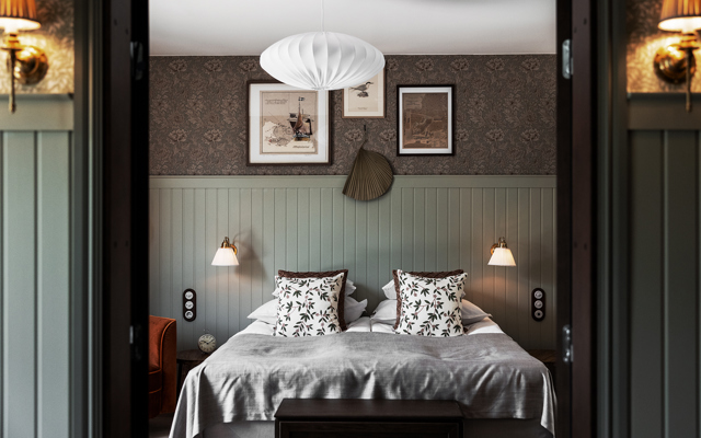 Hotellrum med vacker inredning