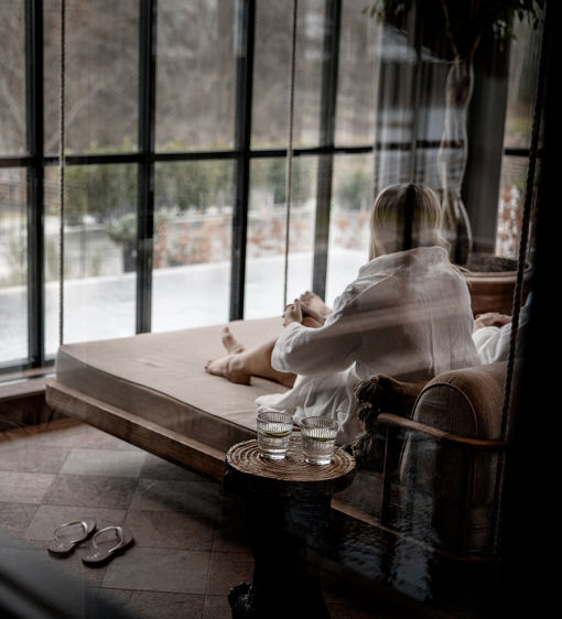 En person njuter i spats relaxavdelning