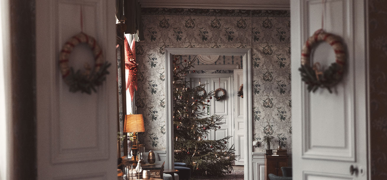 Juldekorationer i salongerna