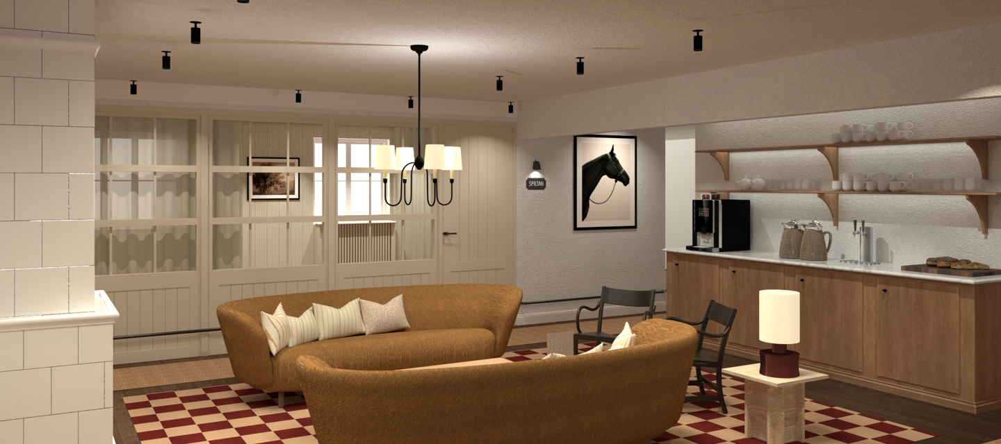 Renderingsbild på nyrenoverad konferensvåning